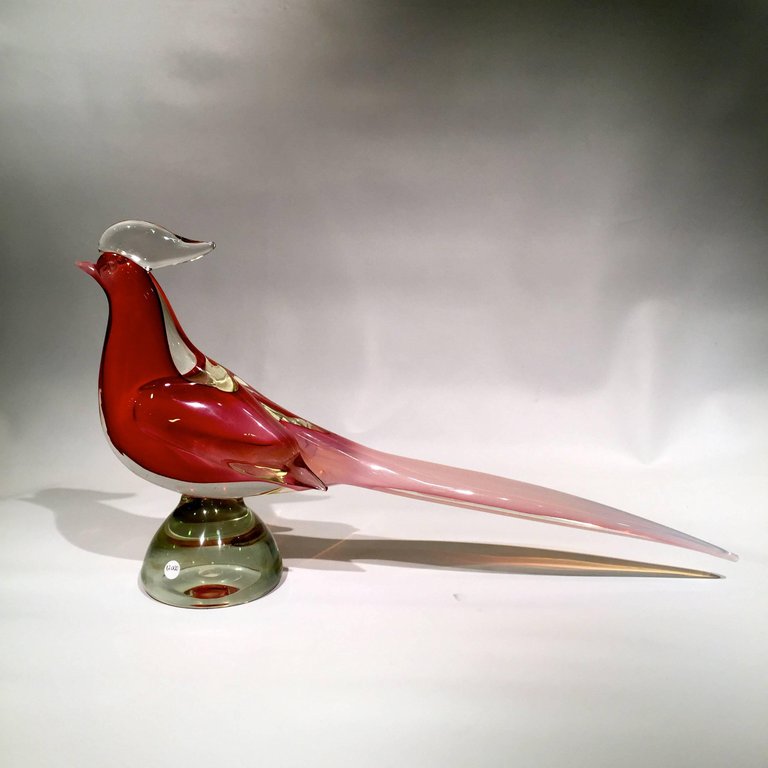 Grande escultura de faisão em vidro artistico soprado de Murano na... - foto 2 de 4