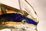 Grande escultura de faisão em vidro artistico s... - Grande escultura de faisão em vidro artistico soprado de Murano nas cores ambar e azul. Crista, bico e base aplicados a quente. 
Desenhado por I...
