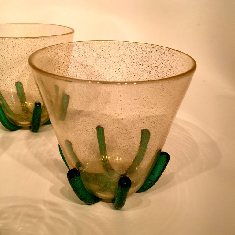 Conjunto de bar em vidro artistico soprado de Murano com jarra e seis... - foto 2 de 5