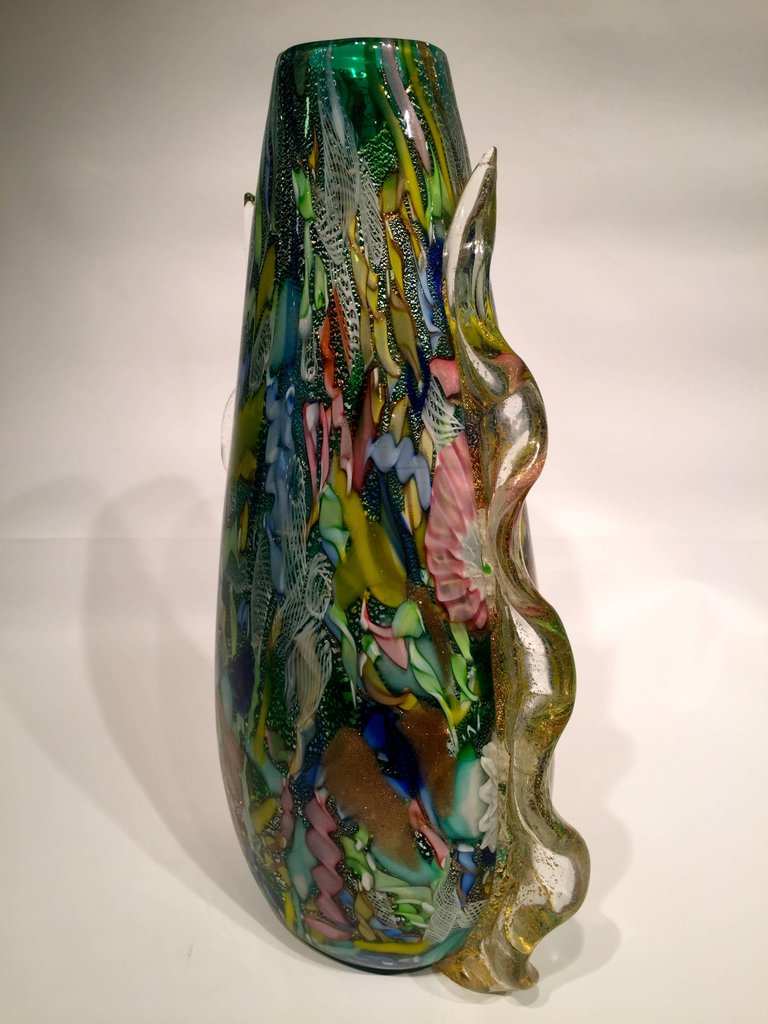 Vaso em vidro artistico soprado de Murano, multicolorido com técnicas... - foto 3 de 5