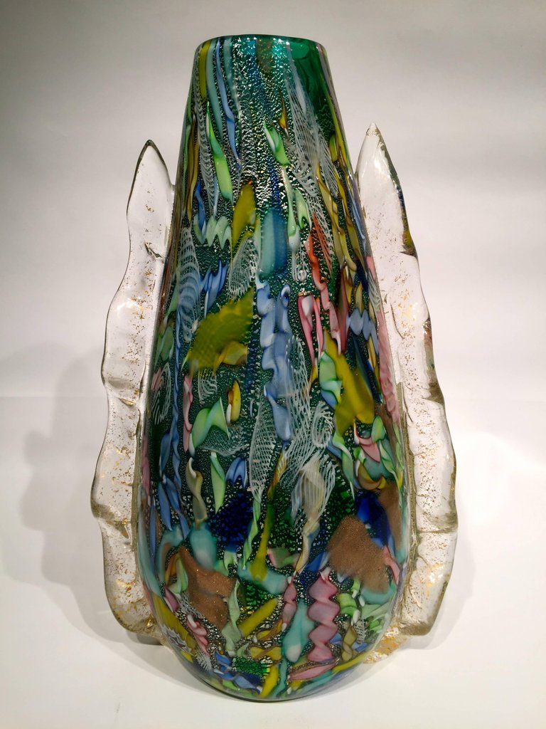 Vaso em vidro artistico soprado de Murano, multicolorido com técnicas... - foto 5 de 5