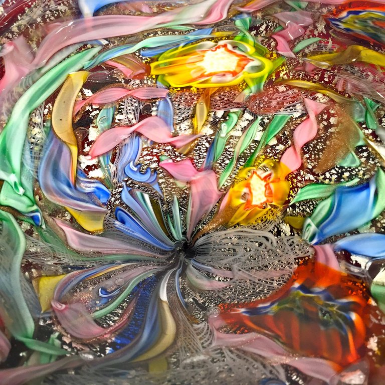 Bowl em vidro artistico soprado de Murano, multicolorido com técnicas... - foto 3 de 5