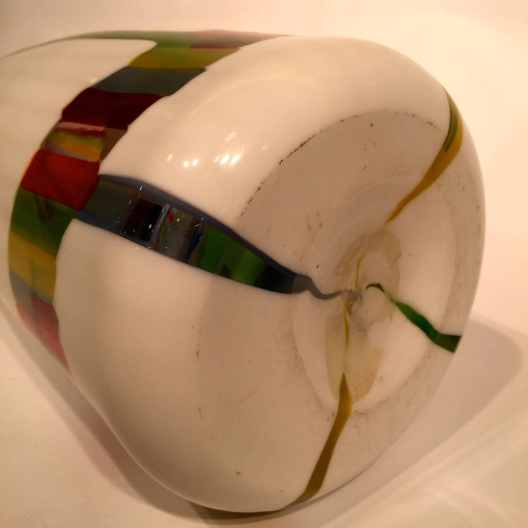 Vaso em vidro artistico soprado de Murano com vidro "latimo" e... - foto 3 de 4