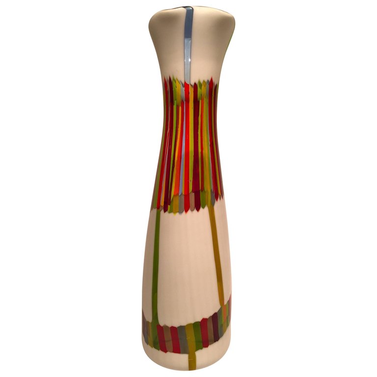 Vaso em vidro artistico soprado de Murano com vidro "latimo" e... - foto 1 de 4