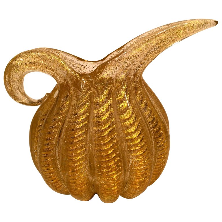 Pichet em vidro artistico soprado de Murano na cor dourado da série... - foto 1 de 4