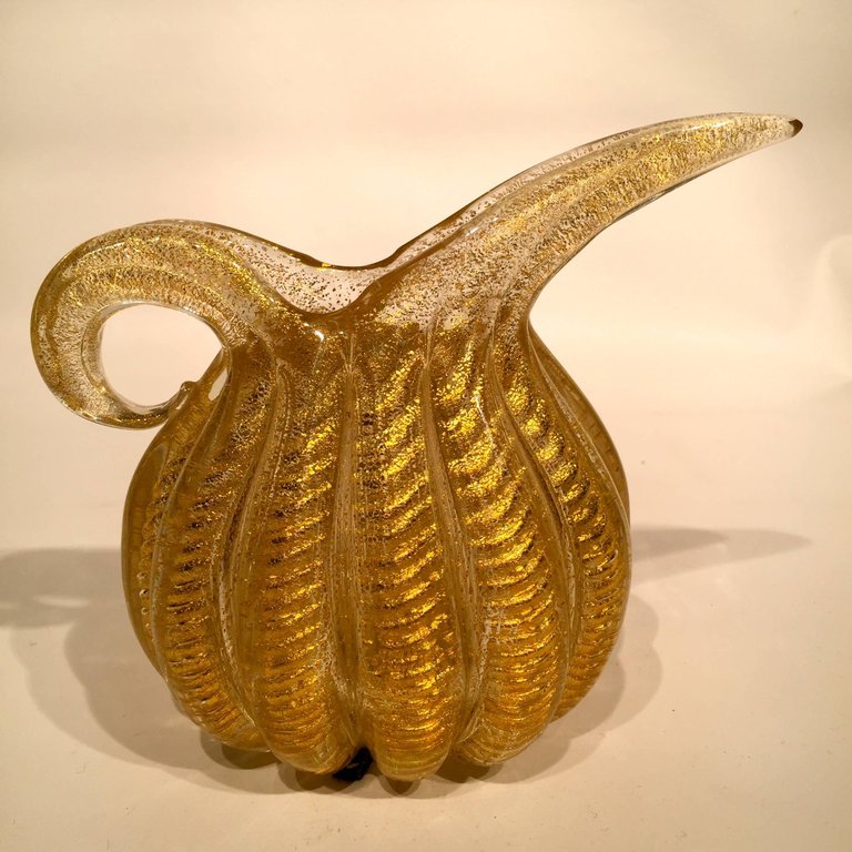 Pichet em vidro artistico soprado de Murano na cor dourado da série... - foto 2 de 4