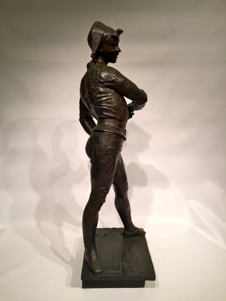 Escultura em bronze Francês representando Arlequim, assinada por... - foto 3 de 5