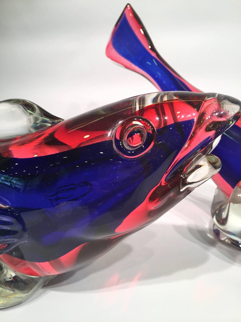 Par de esculturas em vidro artistico soprado de Murano, representando... - foto 2 de 3