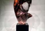 Busto em vidro artistico soprado de Murano repr... - Busto em vidro artistico soprado de Murano representando cabeça feminina em vidro transparente, marmorizado e negro. 
Produzido por Loredano Ros...