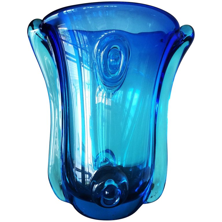 Vaso em vidro artistico soprado de Murano em vidro "Sommerso" com... - foto 2 de 2