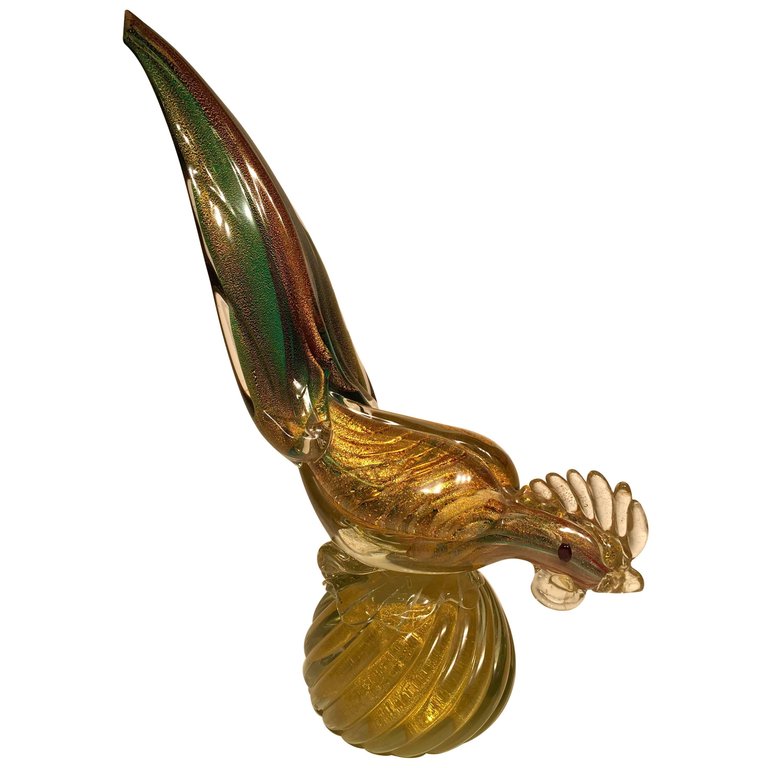 Grande escultura de faisão em vidro artistico soprado de Murano... - foto 1 de 4