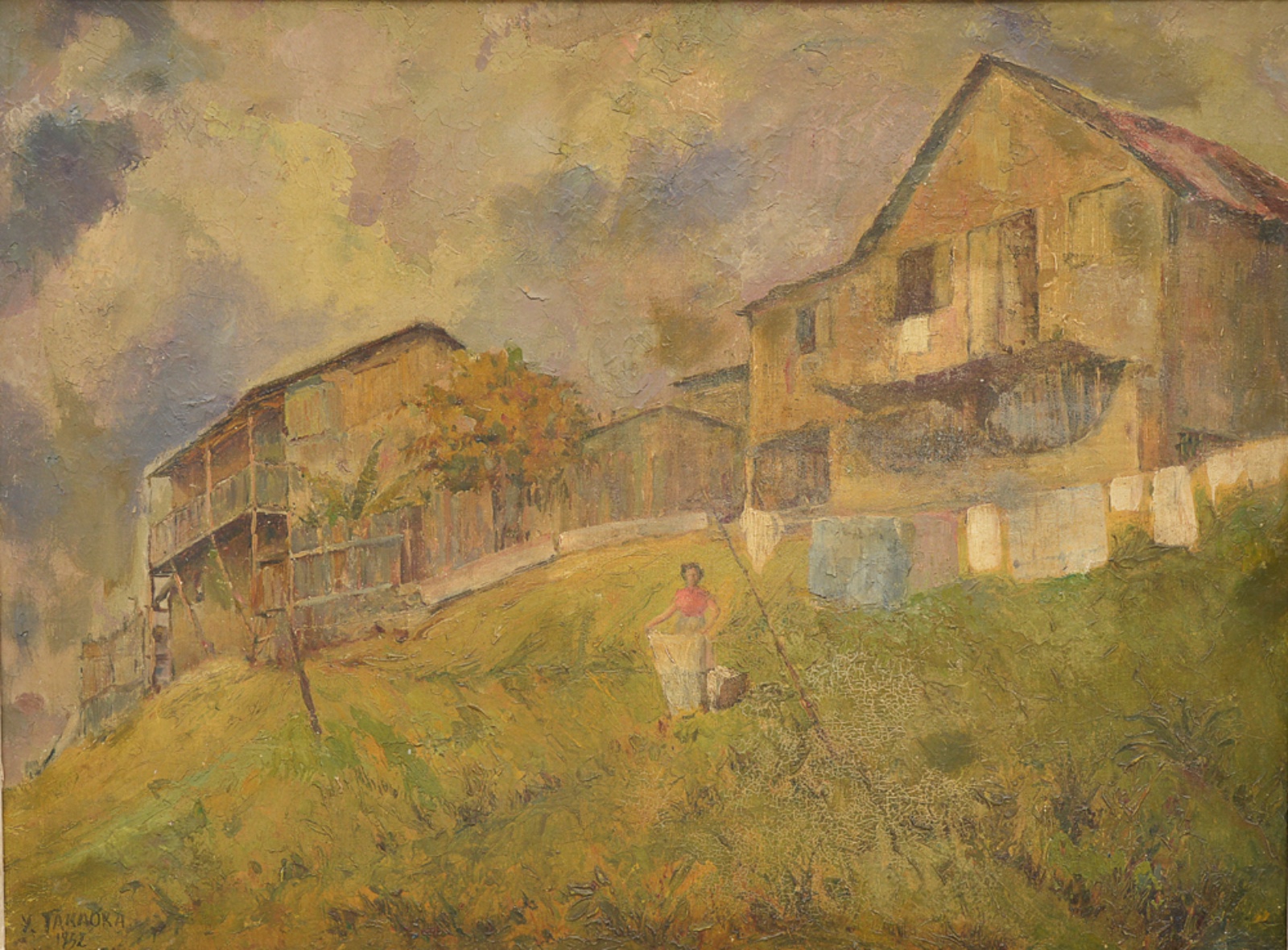 Yoshiya Takaoka (1909-1978), "Casario com Lavadeira" 1952 - foto 1 de 5