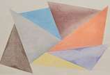 Décio Vieira (1922-1988), Composição Geométrica - Pastel s/ cartão<br>Obra apresenta certificado de autenticidade emitido pela esposa do pintor. <br><br>O artista aprende com Alfredo Volpi a técnica d
