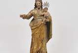 São José com menino Jesus, Pernambuco - Séc. XVIII - Imagem brasileira em madeira policromada