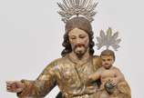 São José com menino Jesus, Pernambuco - Séc. XVIII - Imagem brasileira em madeira policromada