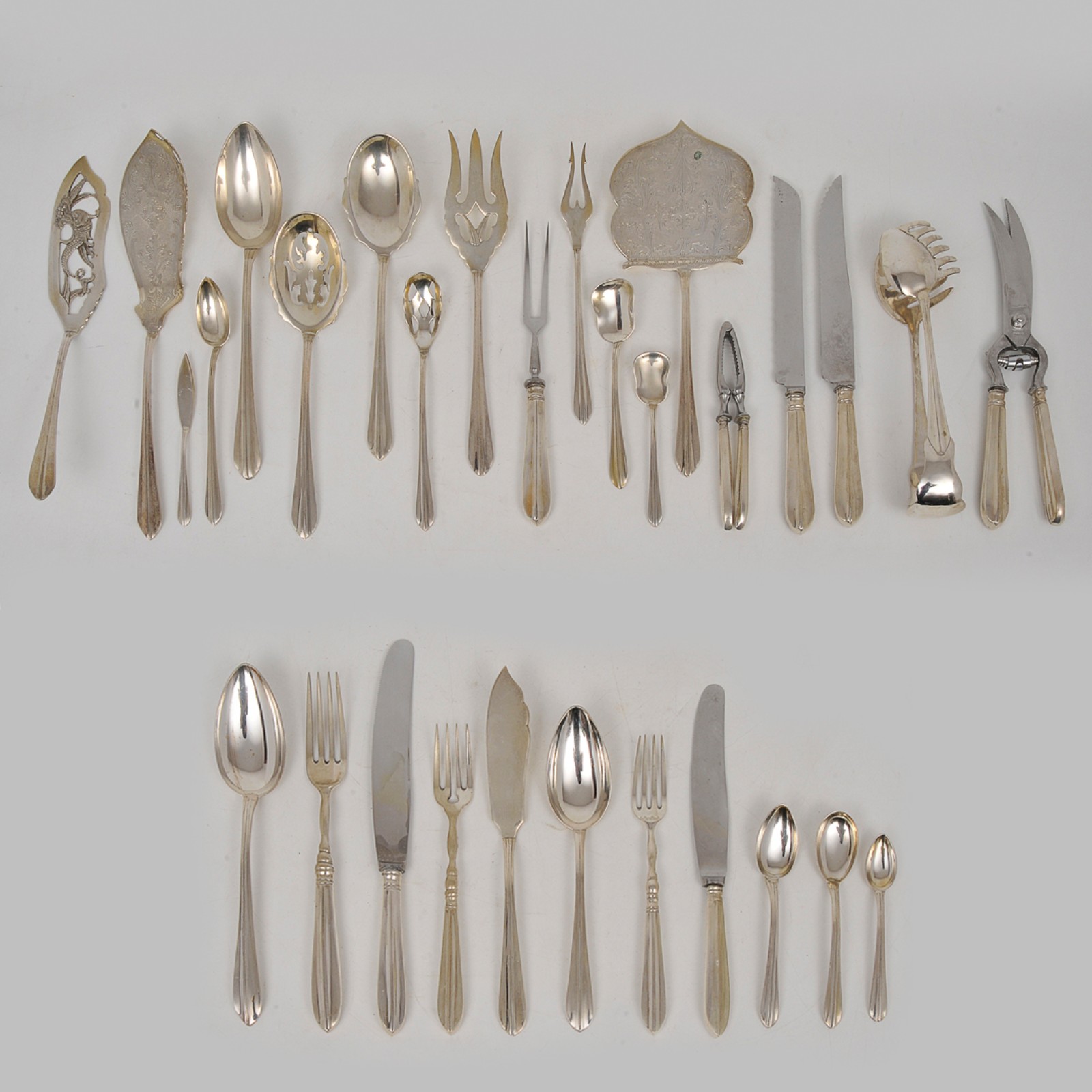 Faqueiro de coleção em prata brasileira estilo art deco , com cabos... - foto 1 de 4