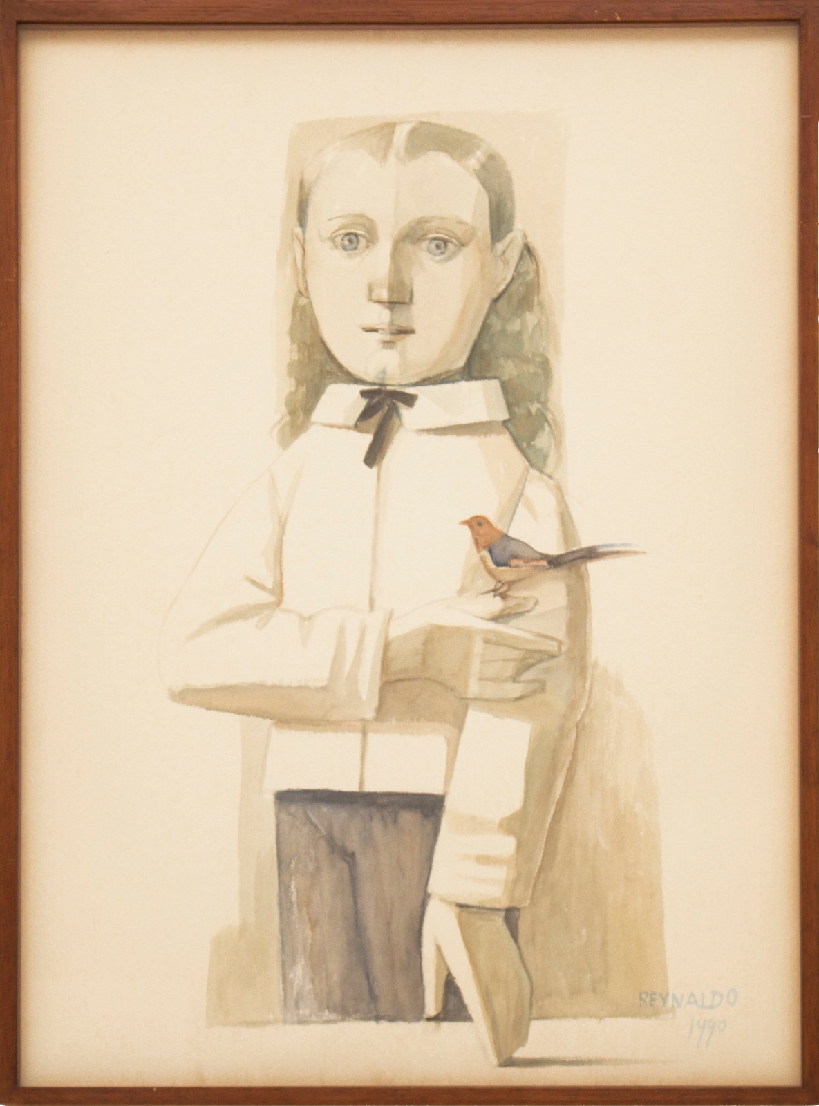 Reynaldo Fonseca (1925-2019), Menina com passarinho,  1990 - foto 3 de 4