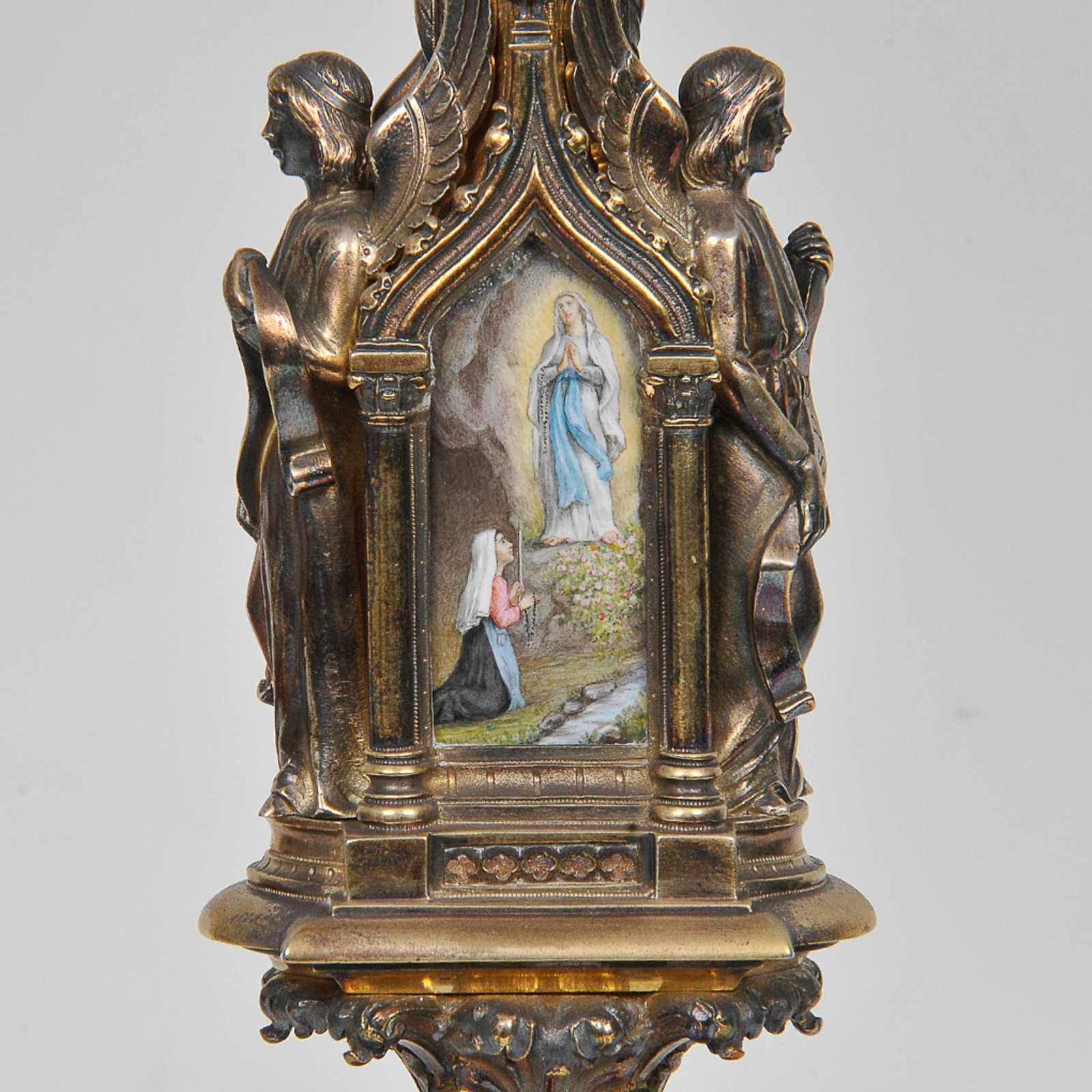 Ostensório em prata e vermeil, ornamentado por medalhões com... - foto 4 de 9