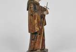 Santo Antônio, Séc XVIII/ XIX - Imagem brasileira em madeira dourada e policromada. Acompanha crucifixo em prata. <br>