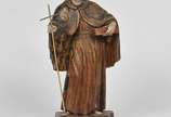 Santo Antônio, Séc XVIII/ XIX - Imagem brasileira em madeira dourada e policromada. Acompanha crucifixo em prata. <br>