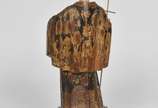 Santo Antônio, Séc XVIII/ XIX - Imagem brasileira em madeira dourada e policromada. Acompanha crucifixo em prata. <br>