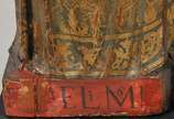 Imagem em madeira policromada <br>medindo 140 x... - Imagem em madeira policromada <br>medindo 140 x 50 cm com base total de 177 cm <br>
