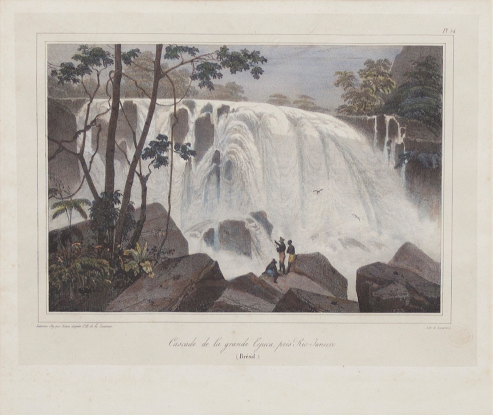 Cascata da grande Tijuca perto do Rio de Janeiro, 1837 - foto 1 de 3
