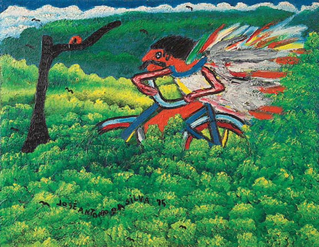 José Antônio da Silva (1909-1996), Correndo de bicicleta na mata