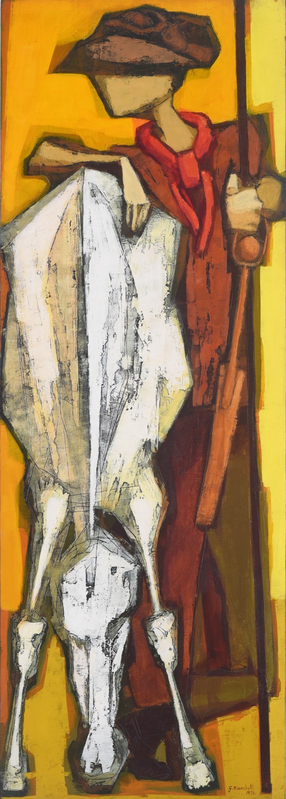 Glenio Bianchetti (1928-2014), Gaúcho apoiado no cavalo, 1976 - foto 1 de 2