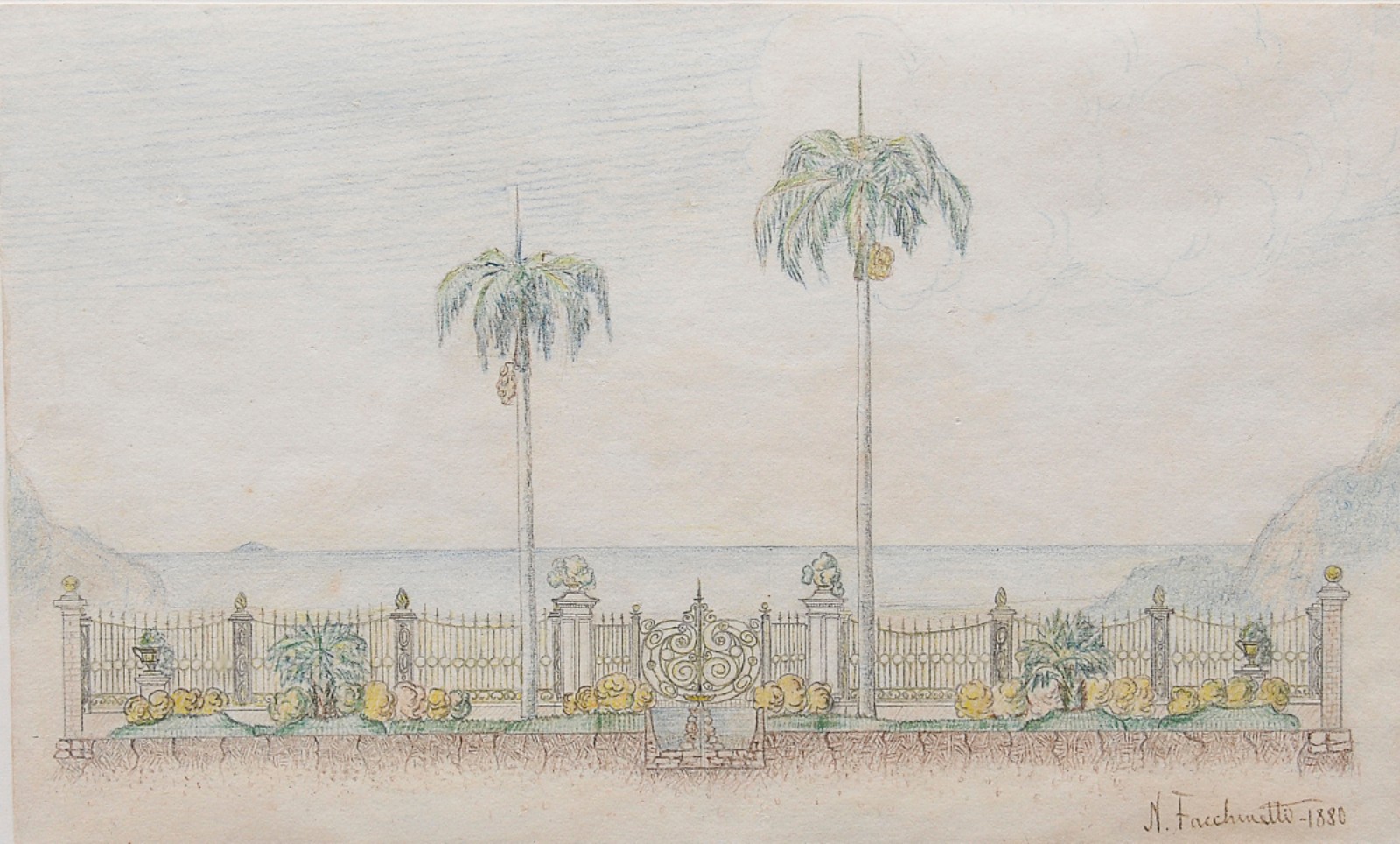 Facchinetti (1824-1900), Portão da casa do Barão de Mauá, 1880 - foto 1 de 3
