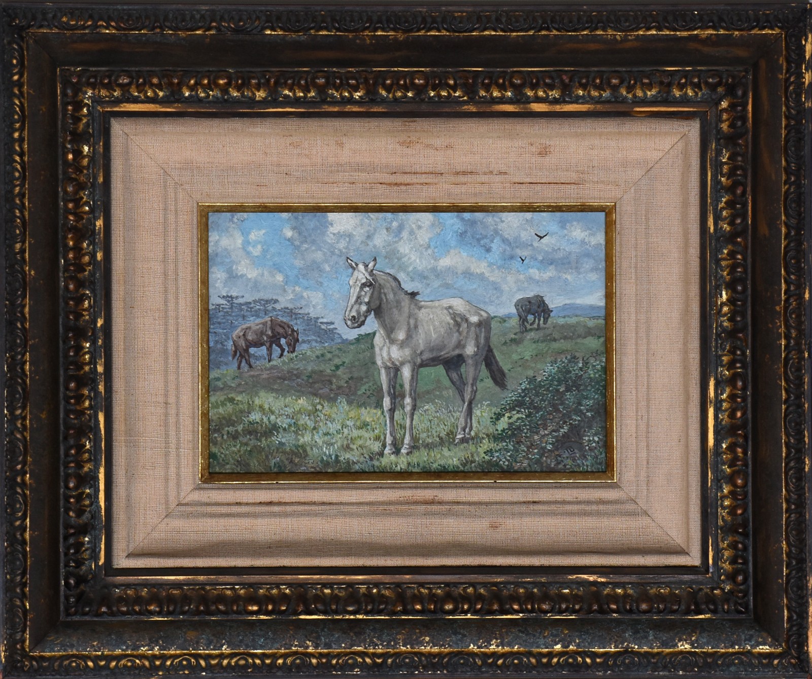 Sem assinatura, Paisagem com cavalos - foto 2 de 4