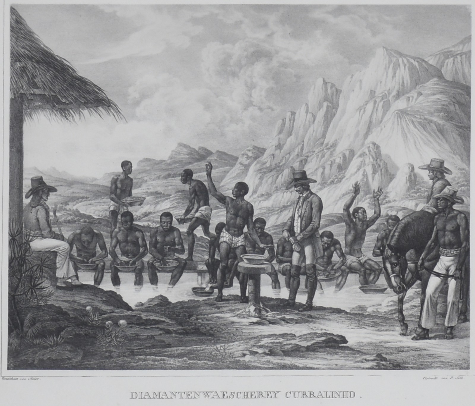 Lavagem de diamantes em Curralinho (Diamantewaescherey curralinho), Séc. XIX, (1815) - foto 1 de 6