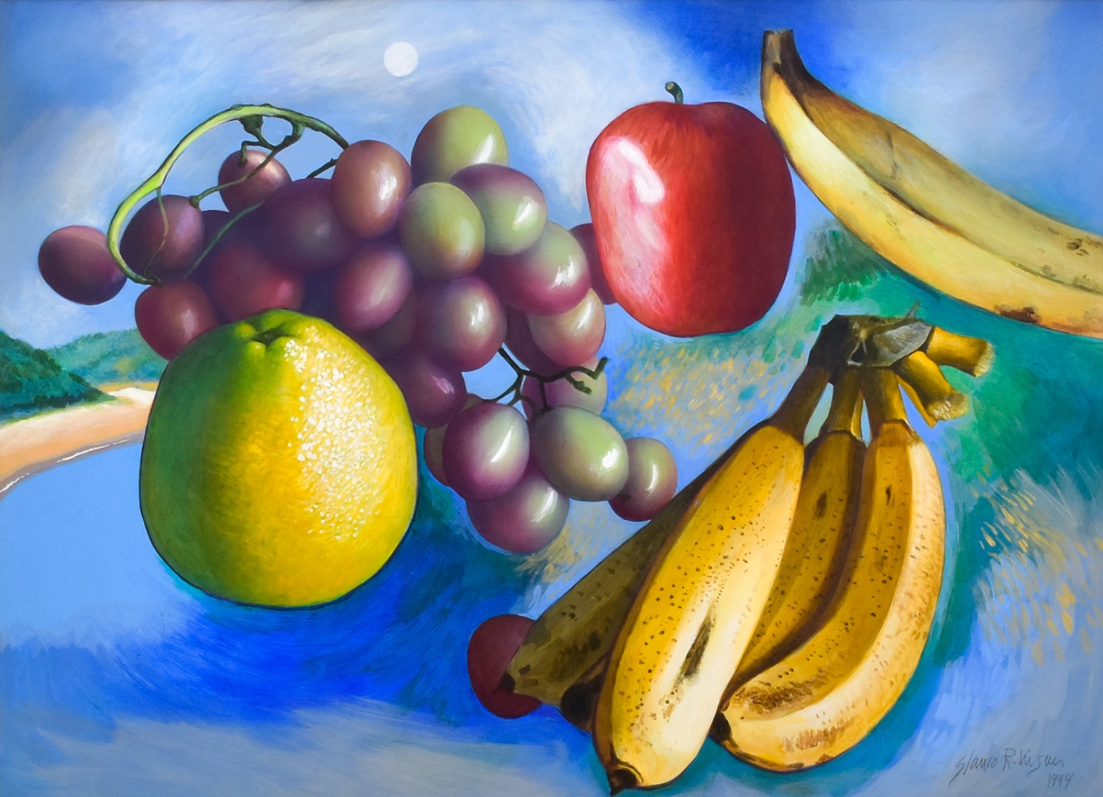 Glauco Rodrigues  (1929-2004), Uva, maças, bananas e laranja, 1994 - foto 1 de 6