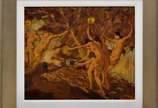 Alfredo Volpi (1896-1988), Dança, c.1928 - Óleo s/ cartão<br>Ass. inf. esquerdo<br>Ex-coleção Lili Marinho<br>Reproduzido no catálogo do leilão da coleção realizado em maio de 2008 organizado p