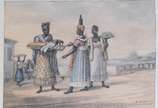 Jean-Baptiste Debret (1768-1848), Vendedores de... - Reprodução da obra produzida em aquarela s/ papel em 1826 que está reproduzida no livro do artista " Debret Ee o Brasil - Obra completa" Editora...