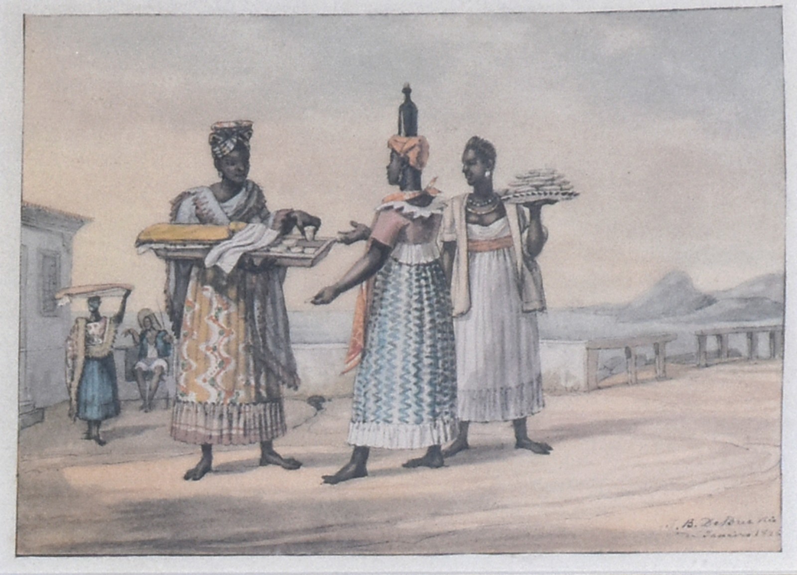Jean-Baptiste Debret (1768-1848), Vendedores de pastel, manoé, pudim quente e sonho - foto 1 de 4