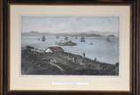 VICTOR FROND (1821-1881), Panorama de Niterói e... - Litografia aquarelada <br>Ass. inf. direito<br><br>Impressa por Lemercier, Paris.<br>Com inscrição do centro " Ilha do Rato", período próximo a ...