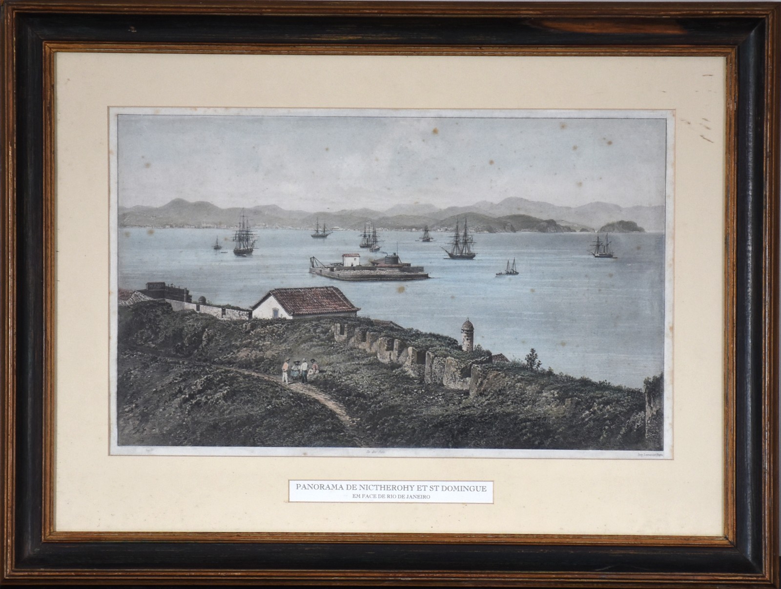 Panorama de Niterói e São Domingos - Rio de Janeiro " Panorama de Nictherohy Et St Domingue em face de Rio de Janeiro " Séc. XIX - foto 2 de 6