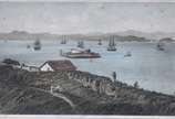 VICTOR FROND (1821-1881), Panorama de Niterói e... - Litografia aquarelada <br>Ass. inf. direito<br><br>Impressa por Lemercier, Paris.<br>Com inscrição do centro " Ilha do Rato", período próximo a ...