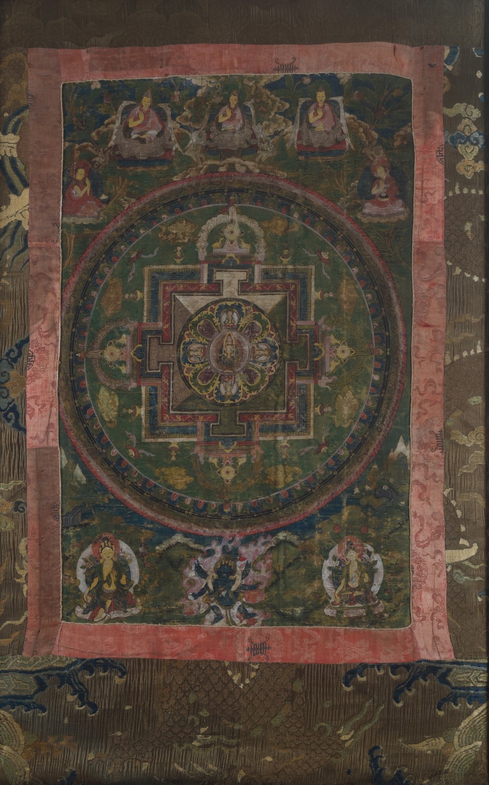 " Thangka " - Pintura tibetana sobre tecido possivelmente seda... - foto 1 de 2