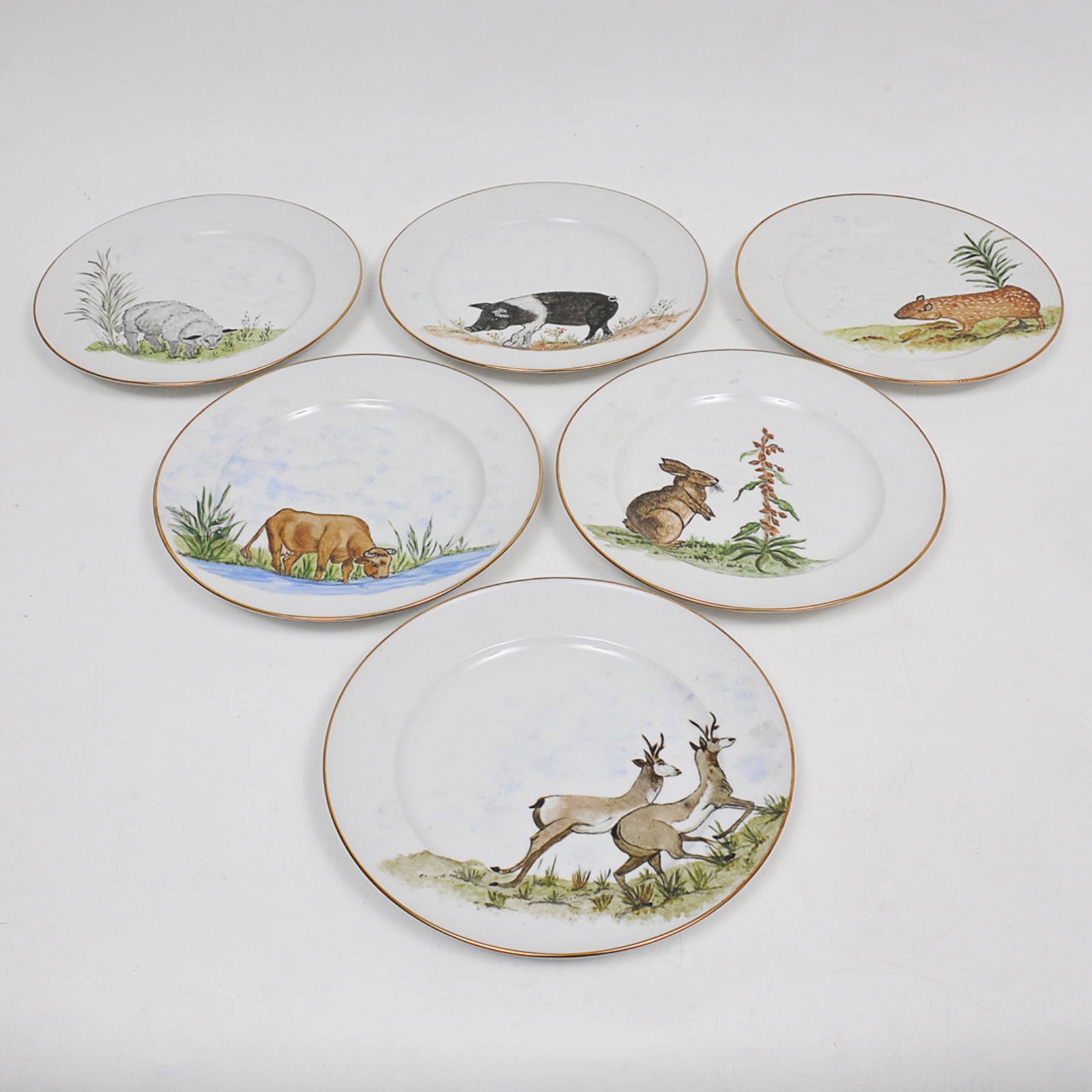 Lote composto por 6 pratos de sobremesa de coleção em porcelana da... - foto 1 de 3