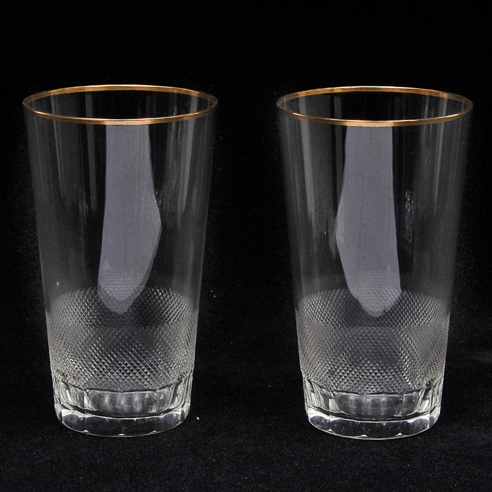 Conjunto 8 copos long drink em fino crista translúcido com borda... - foto 1 de 3