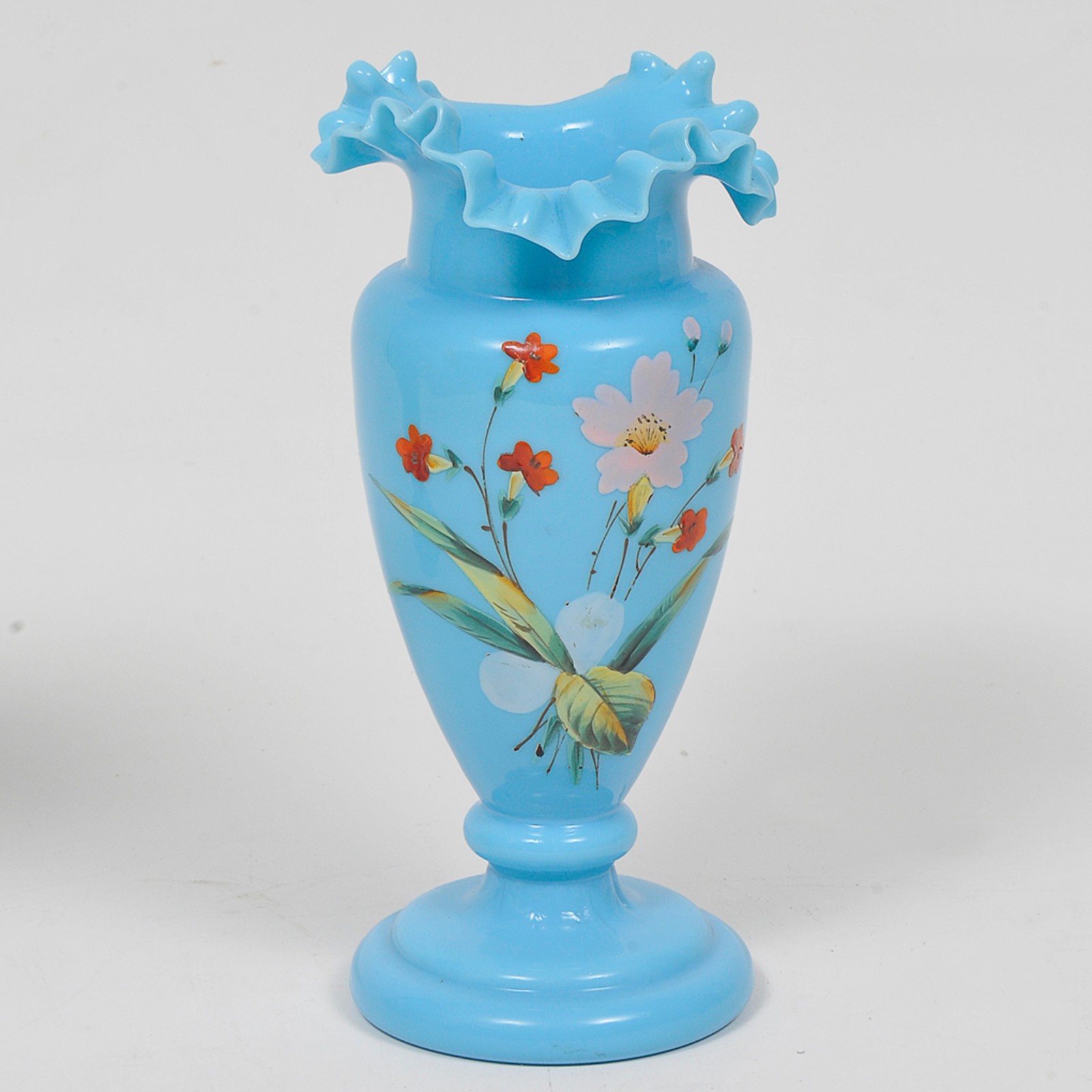 Par de Vasos floreiros em opalina francesa do séc.XIX na cor azul... - foto 5 de 5