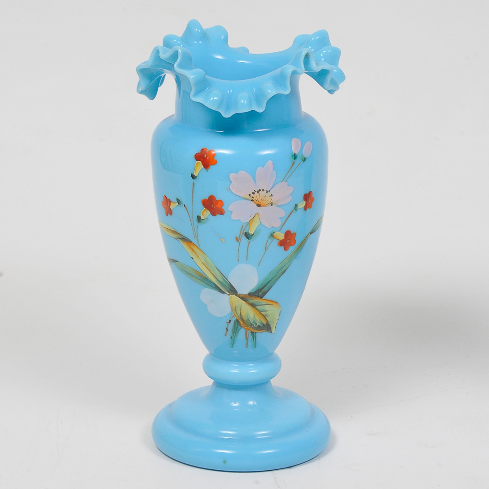 Par de Vasos floreiros em opalina francesa do séc.XIX na cor azul... - foto 4 de 5