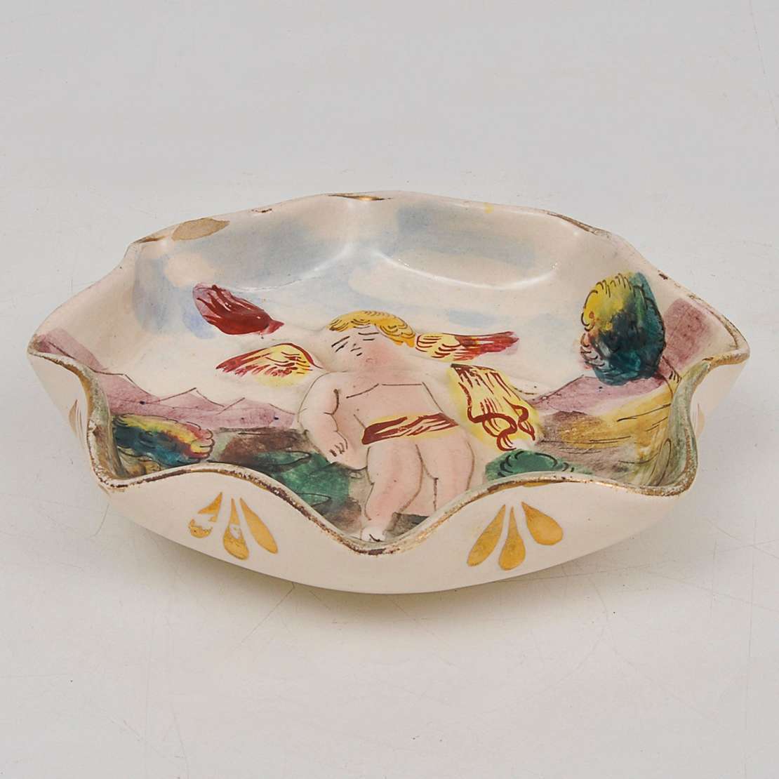 CAPODIMONTE (ITÁLIA) - Porta aliança em cerâmic - TNT Arte