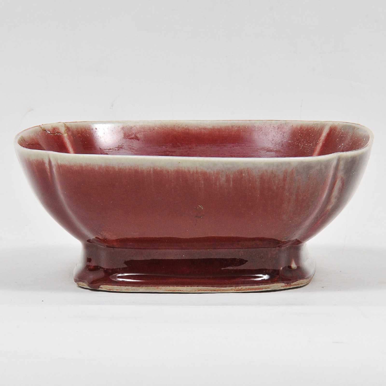 Centro de mesa em porcelana chinesa no tom Rouge de Fer ( sangue de... - foto 1 de 2