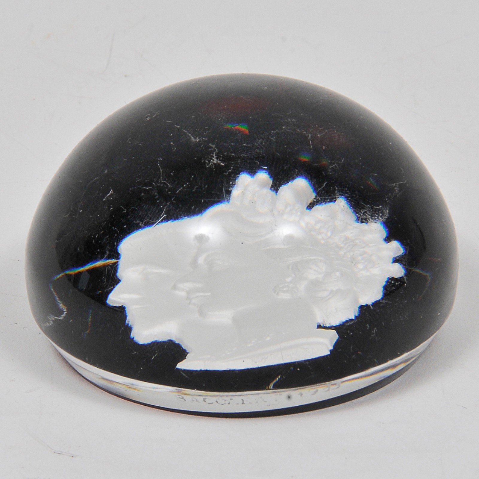 Antigo peso de papel de coleção em cristal acetado double rubi com... - foto 2 de 3