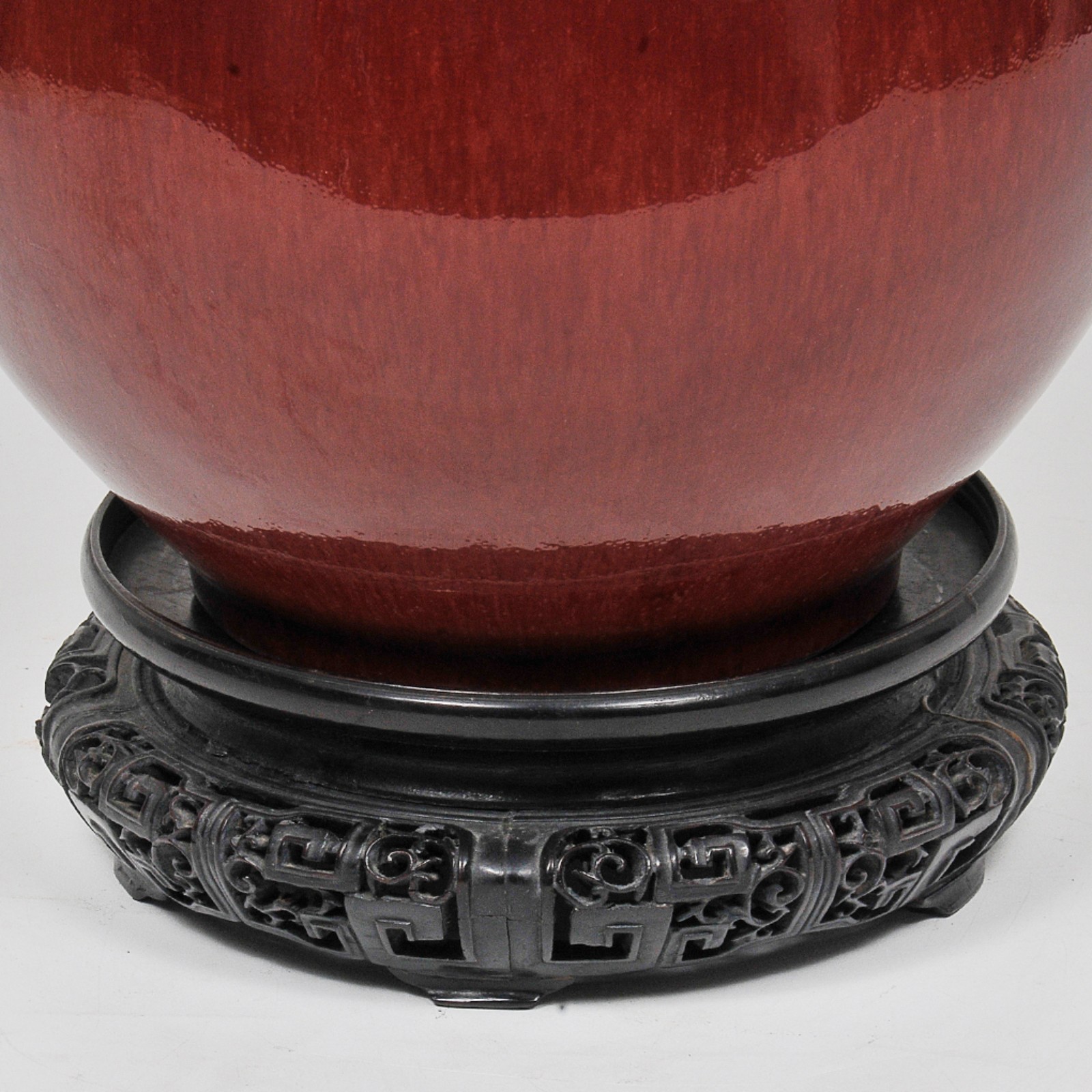 Vaso floreira adaptado para luminária em porcelana Rouge de Fer (... - foto 4 de 5