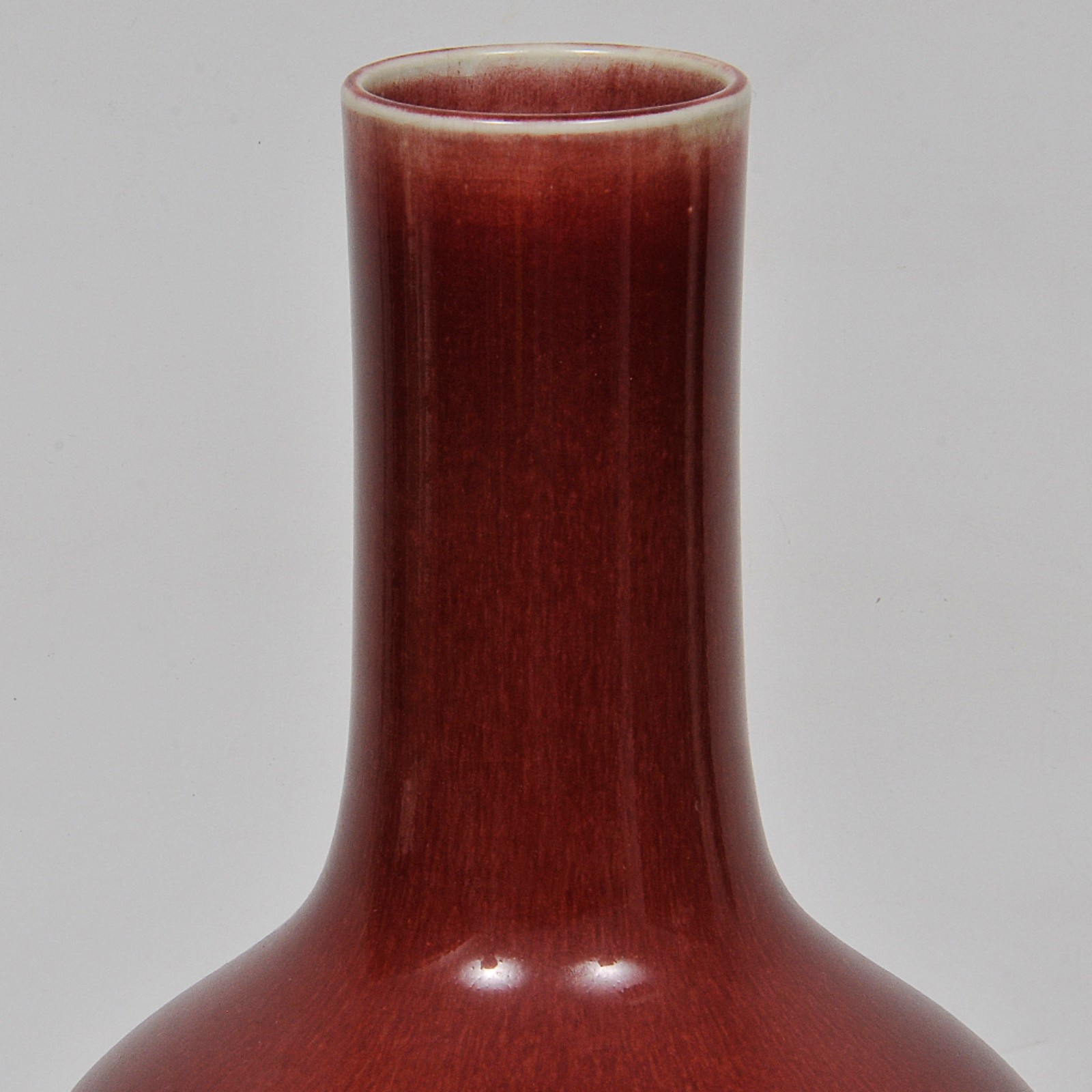 Vaso floreira adaptado para luminária em porcelana Rouge de Fer (... - foto 2 de 5
