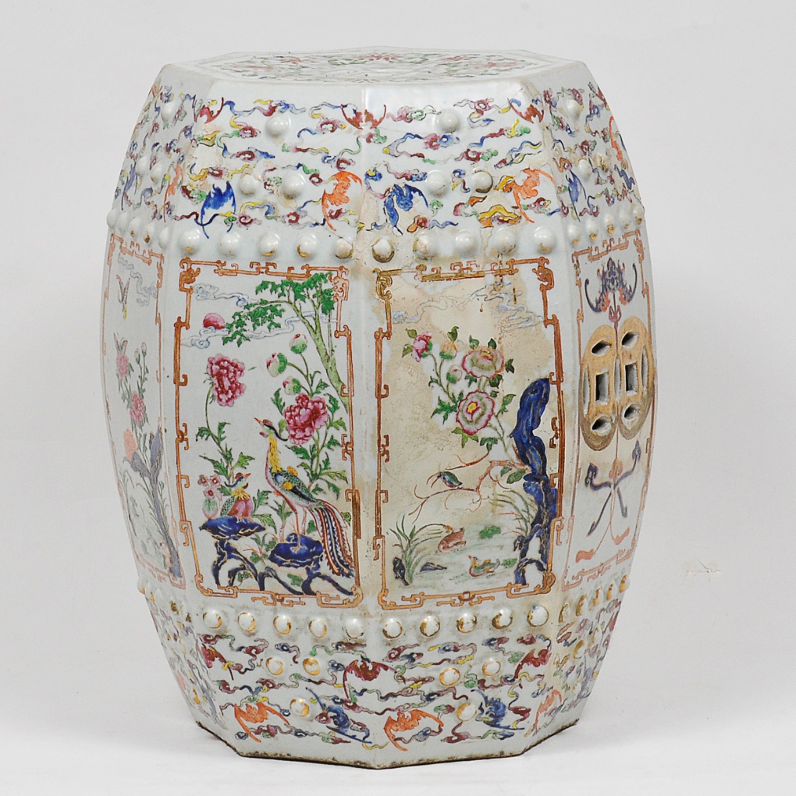 antigo tamborete de coleção em porcelana chinesa ricamente... - foto 2 de 3